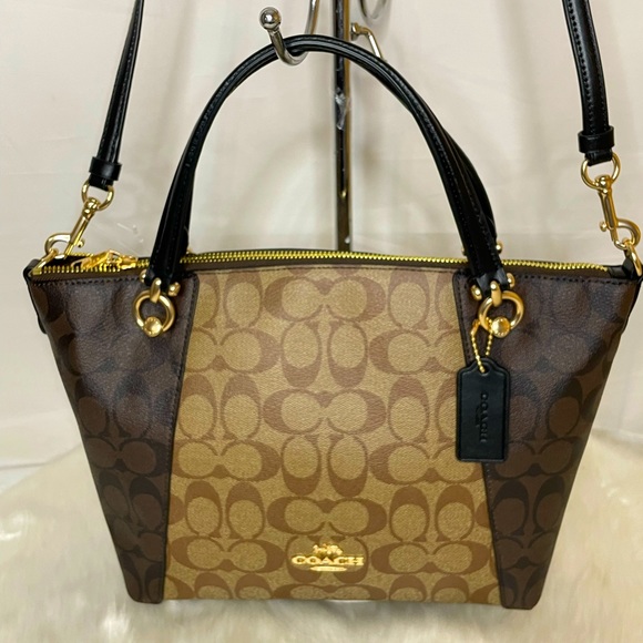 NWT Coach Kacey Satchel crossbody bag in signature canvas - Picture 1 of 12